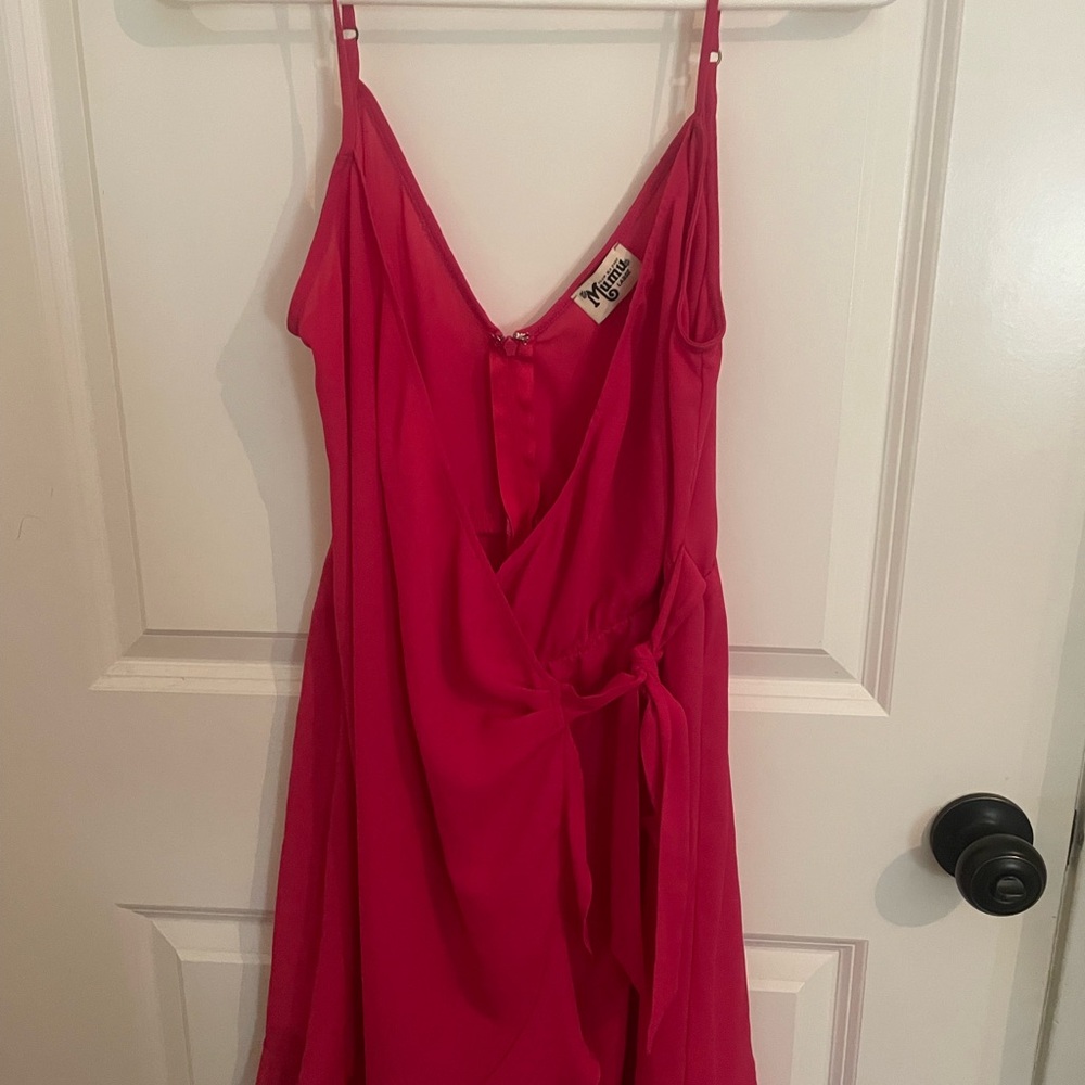 Elegant Pink Wrap Dress